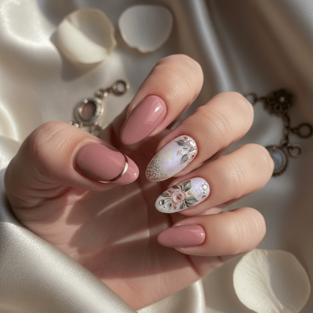 Sophisticated Photo-real Salon Bridesmaid Nails