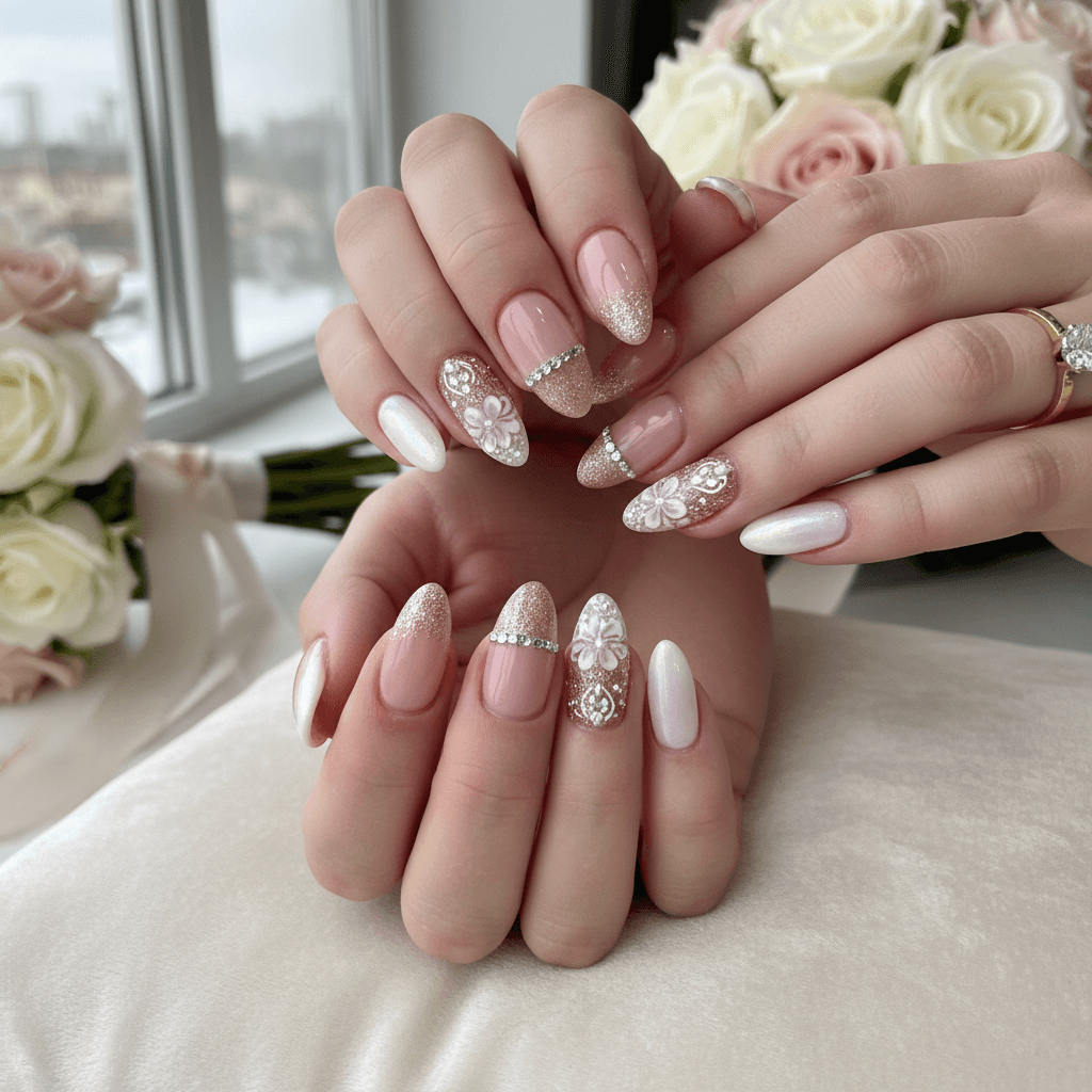 Gorgeous Photo-real Salon Bridesmaid Nails
