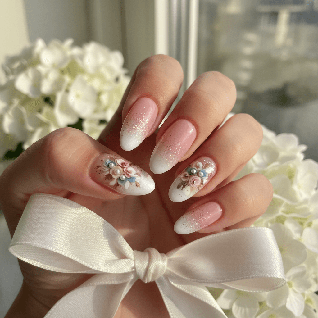 Beautiful Photo-real Salon Bridesmaid Nails