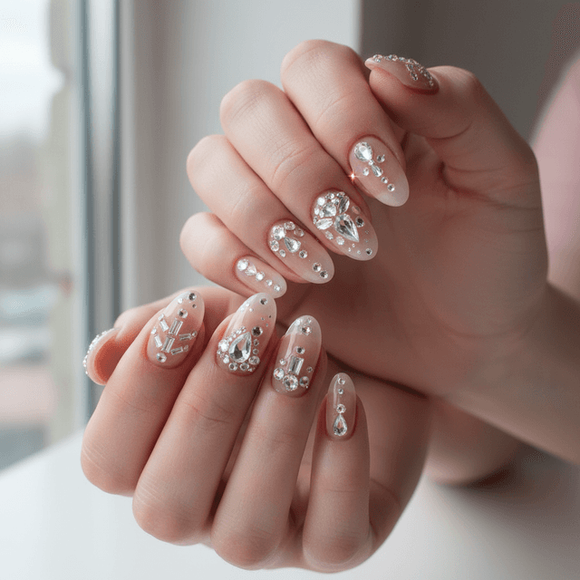 Photo-real Salon Rhinestone Nails