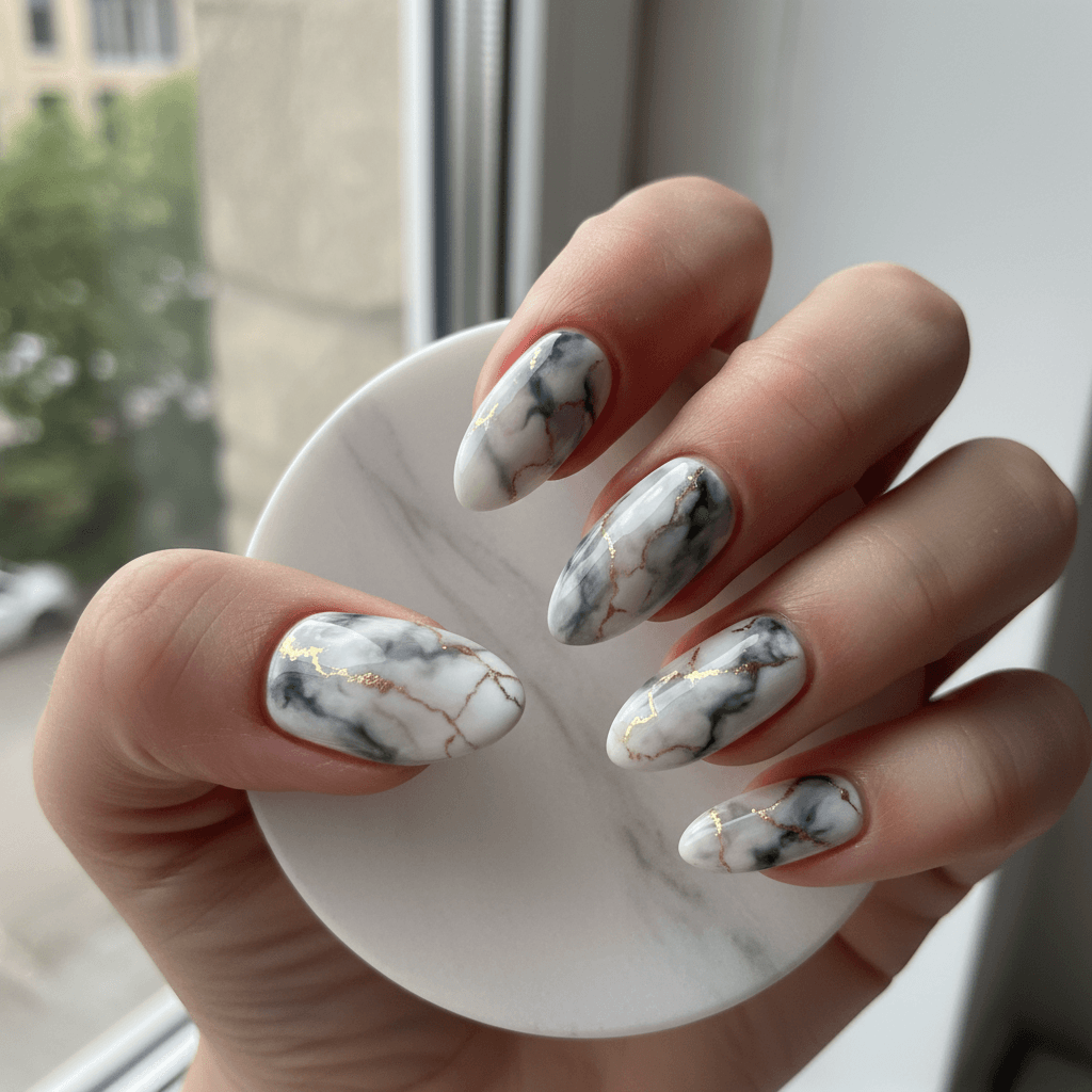 Marble Nails nail art design