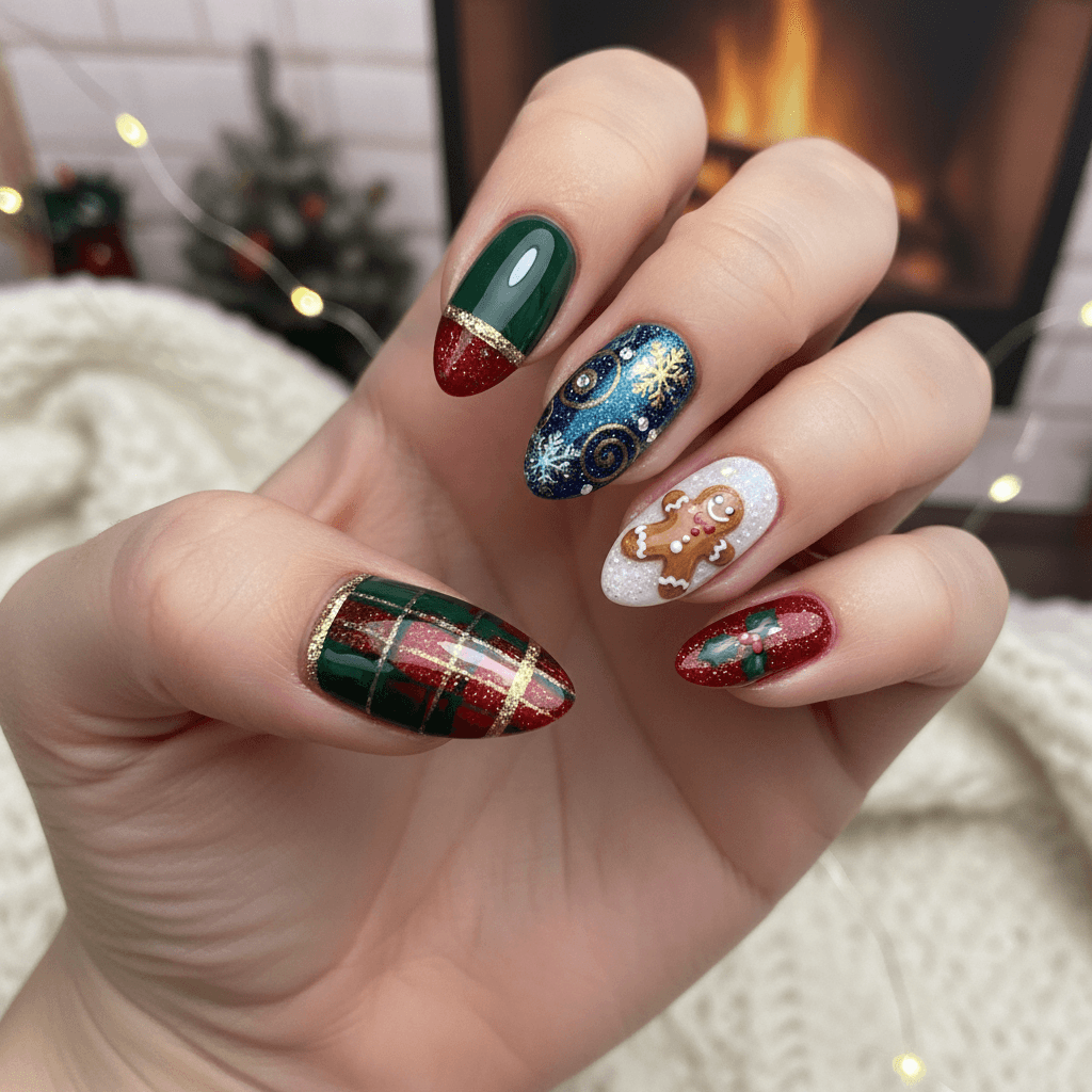 Holiday Nails nail art design