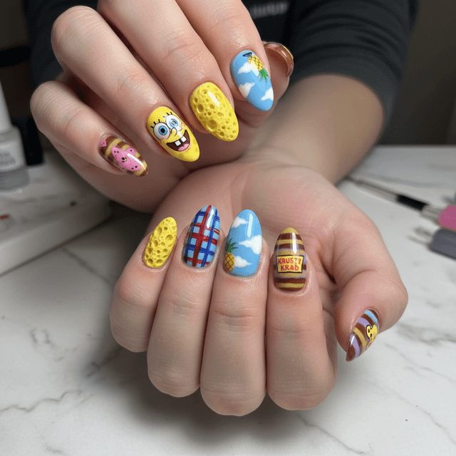 Gorgeous Photo-real Salon Sponge Nails