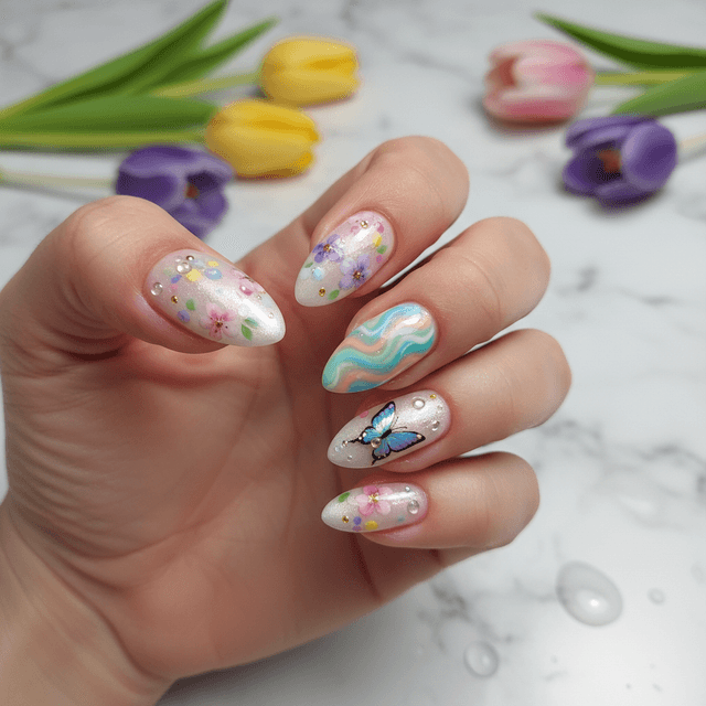 Sophisticated Photo-real Salon Spring Nails