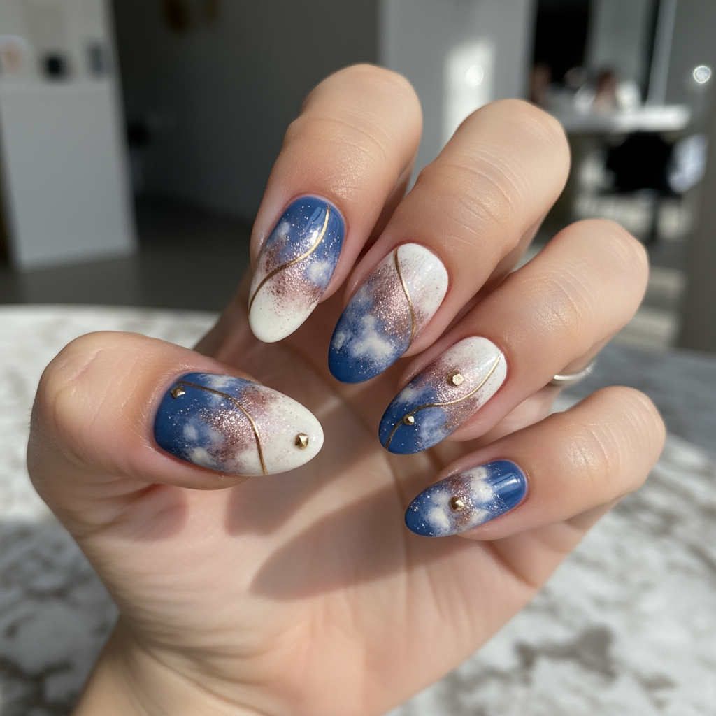 Sophisticated Photo-real Salon Sponging Nails