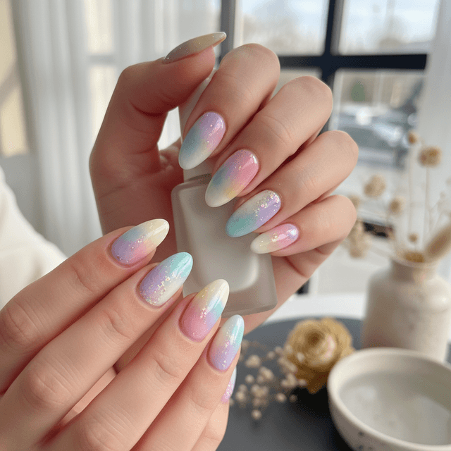 Beautiful Photo-real Salon Sponging Nails