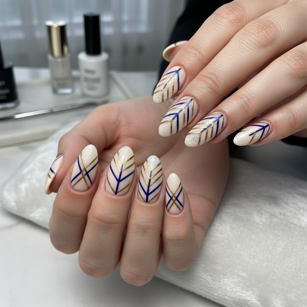 Photo-real Salon Chevron Nails