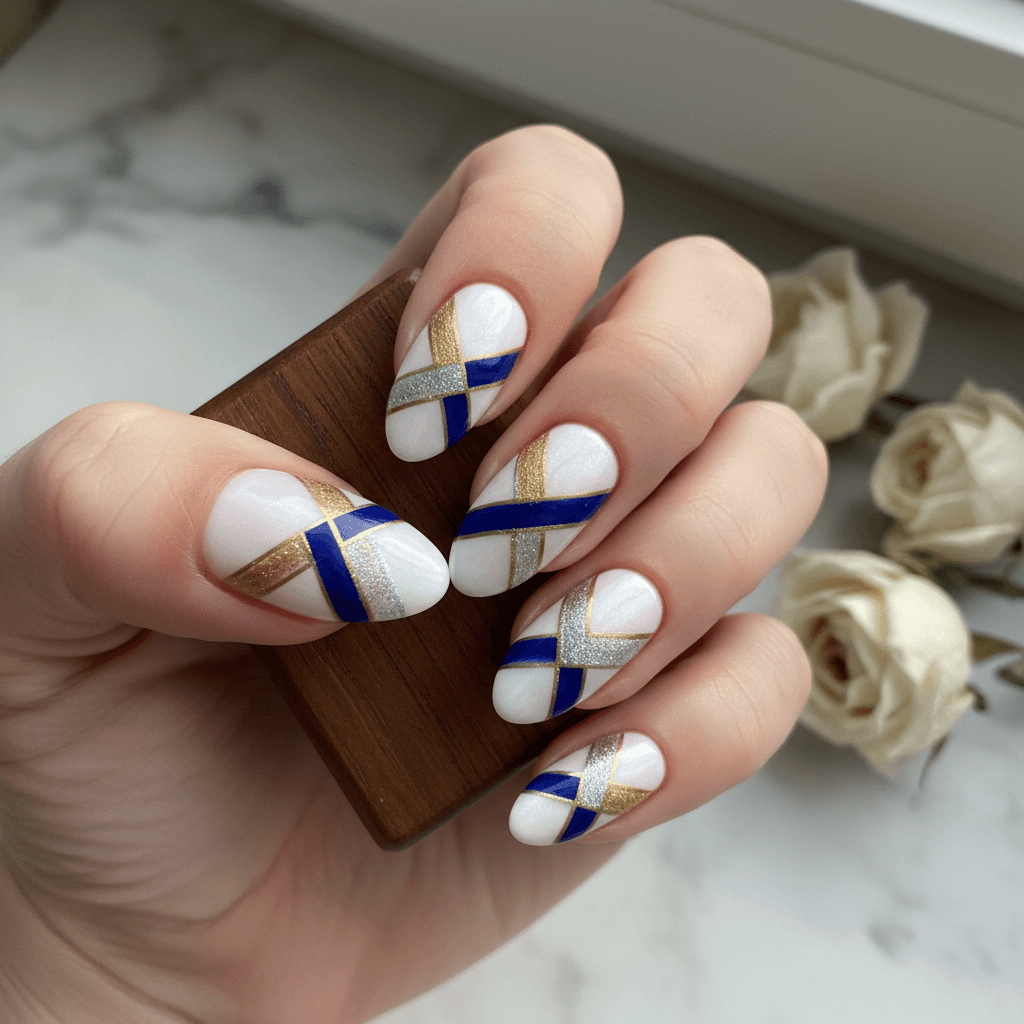 Sophisticated Photo-real Salon Chevron Nails