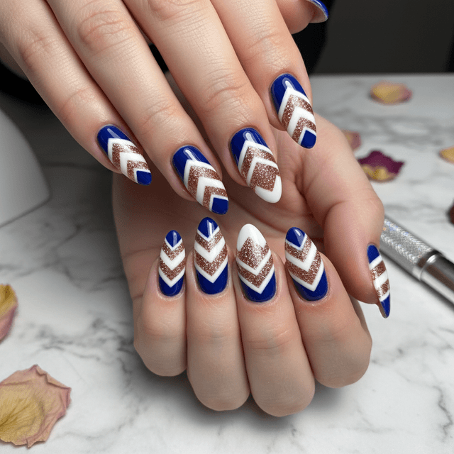 Stunning Photo-real Salon Chevron Nails