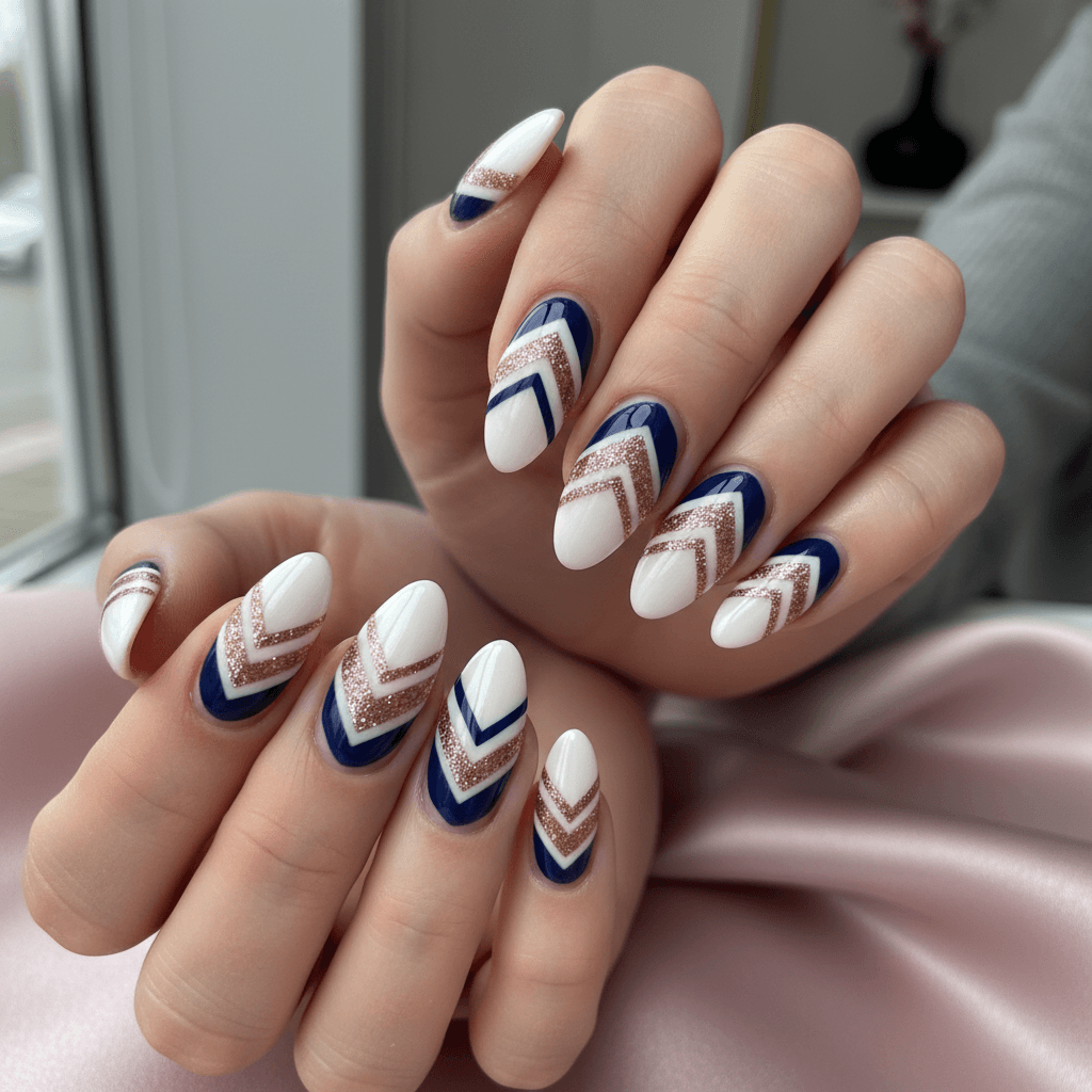 Photo-real Salon Chevron Nails Chevron nail art