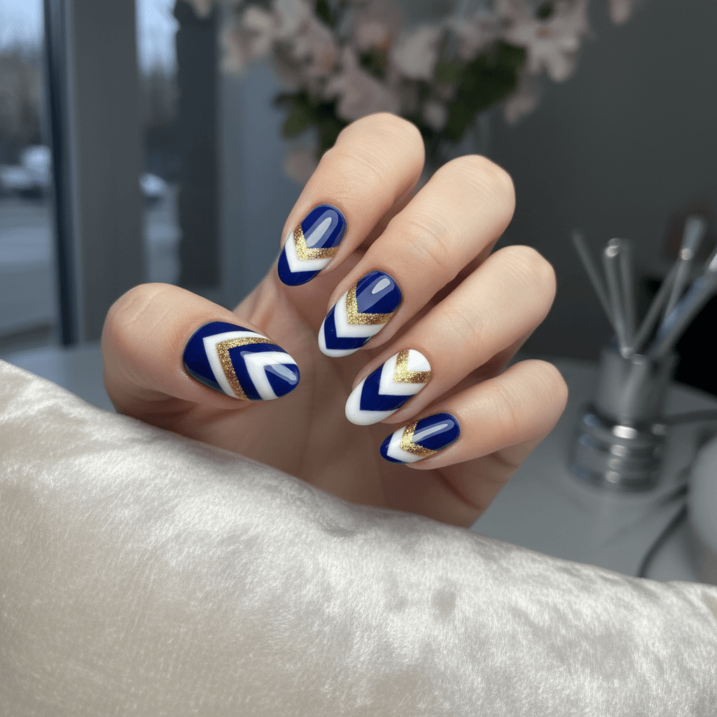 Stunning Photo-real Salon Chevron Nails Chevron nail art