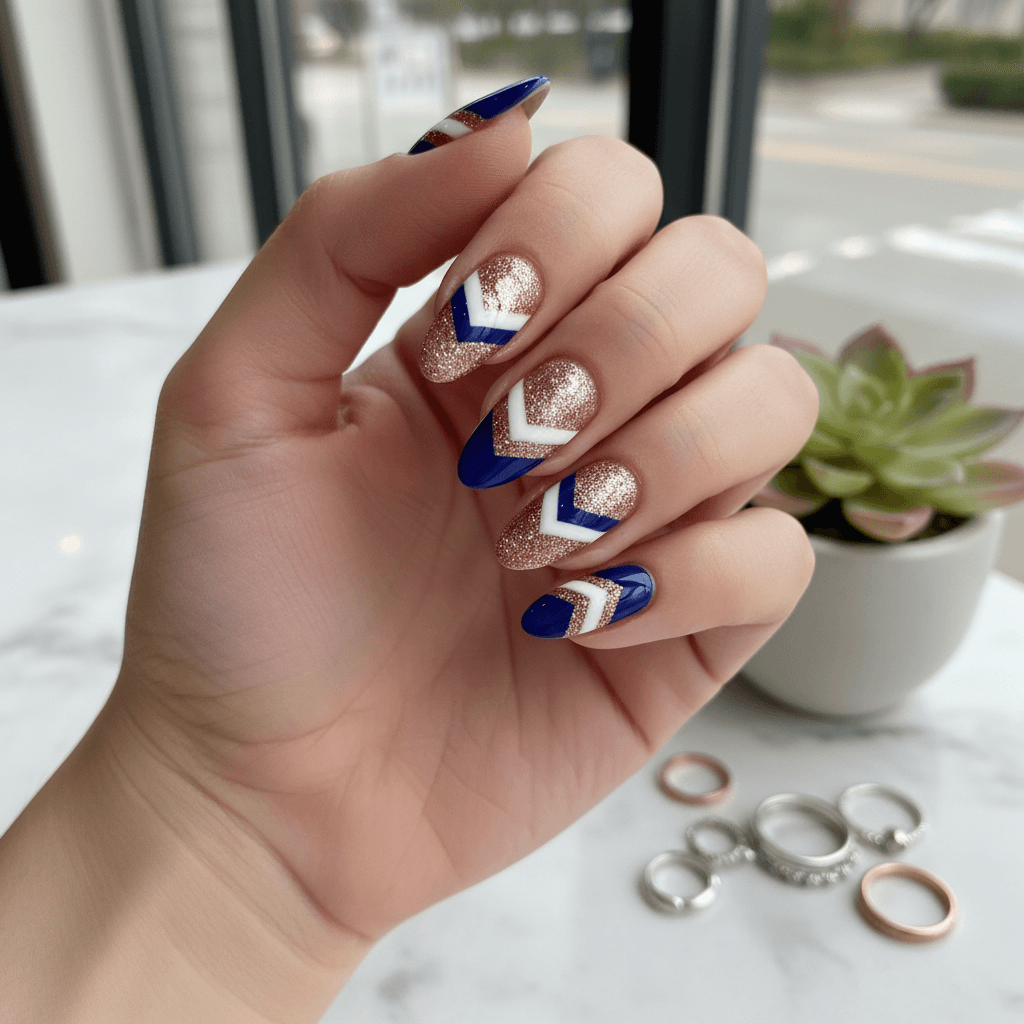 Gorgeous Photo-real Salon Chevron Nails Chevron nail art