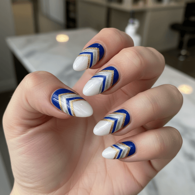 Stunning Photo-real Salon Chevron Nails