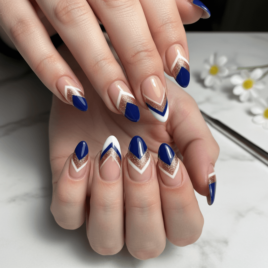 Beautiful Photo-real Salon Chevron Nails Chevron nail art