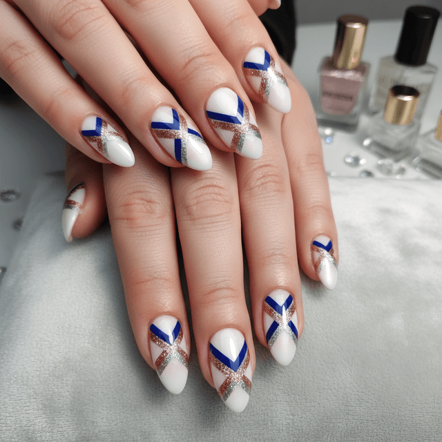 Beautiful Photo-real Salon Chevron Nails