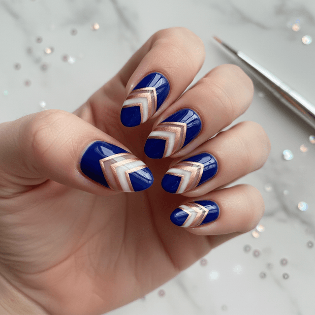 Gorgeous Photo-real Salon Chevron Nails