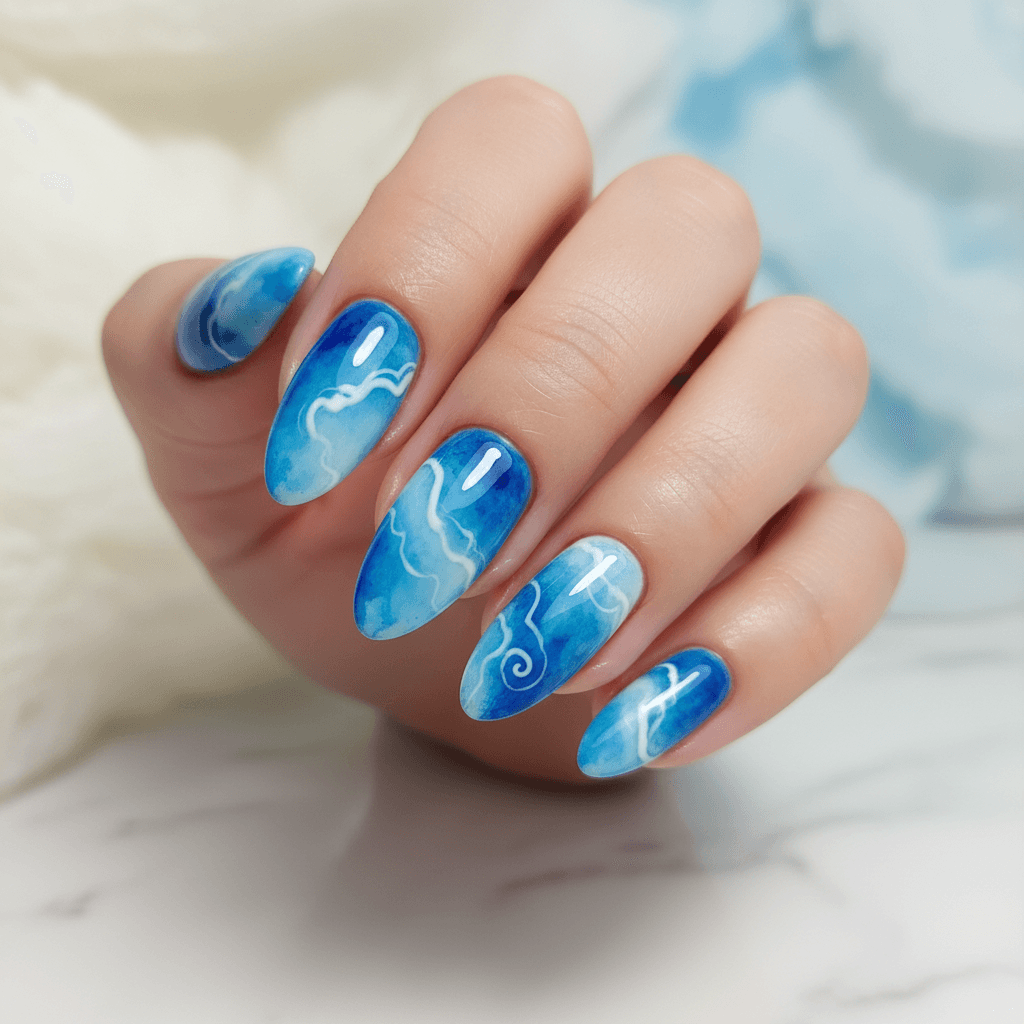 Watercolor Nails nail art design