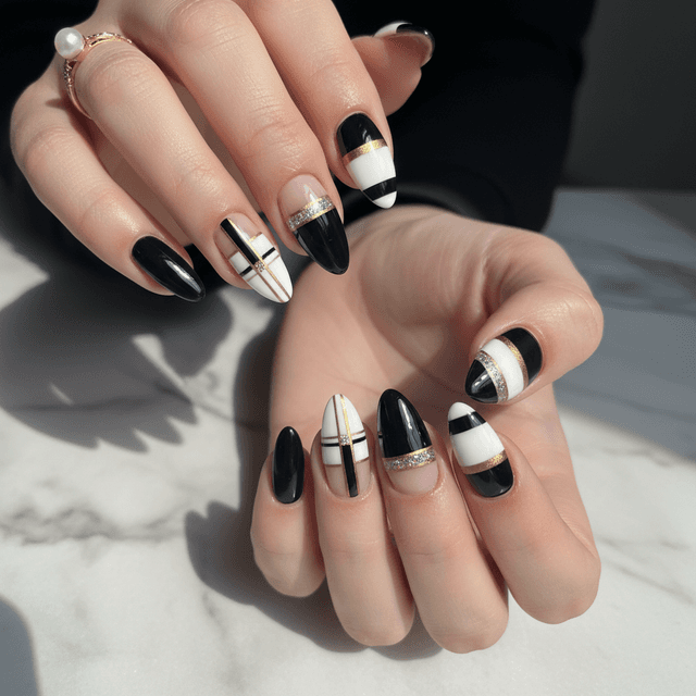 Sophisticated Photo-real Salon Stripes Nails