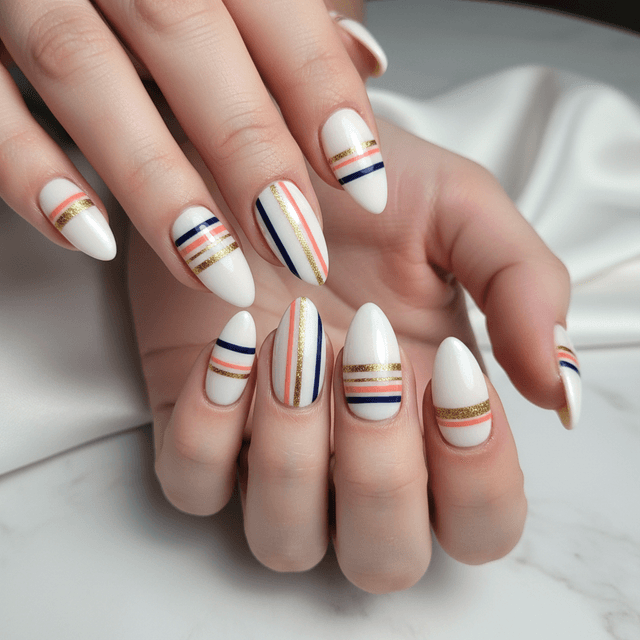 Gorgeous Photo-real Salon Stripes Nails