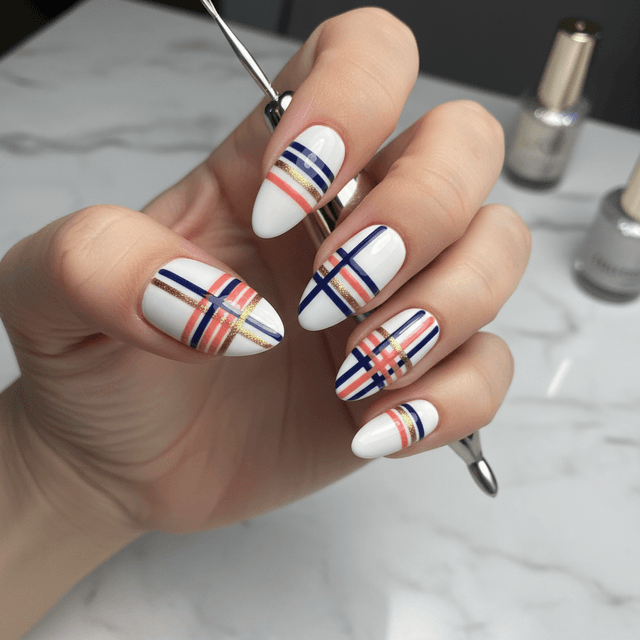 Beautiful Photo-real Salon Stripes Nails