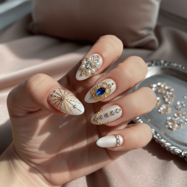 Gorgeous Photo-real Salon Embellished Nails
