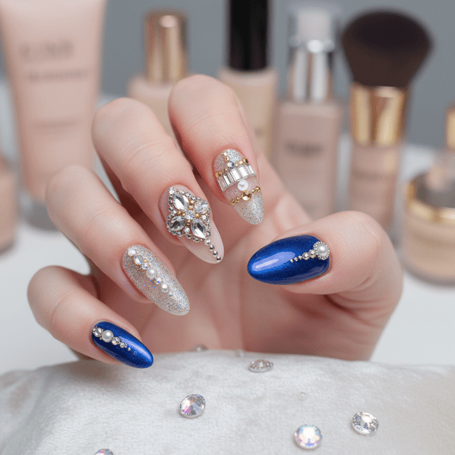 Beautiful Photo-real Salon Embellished Nails