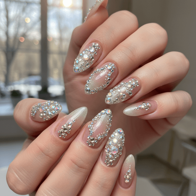 Photo-real Salon Rhinestone Nails