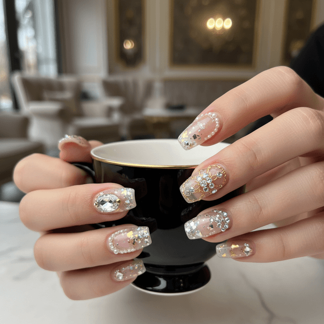 Stunning Photo-real Salon Embellished Nails