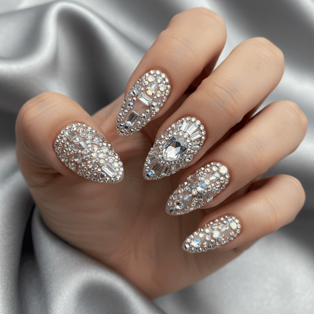 Gorgeous Photo-real Salon Rhinestone Nails