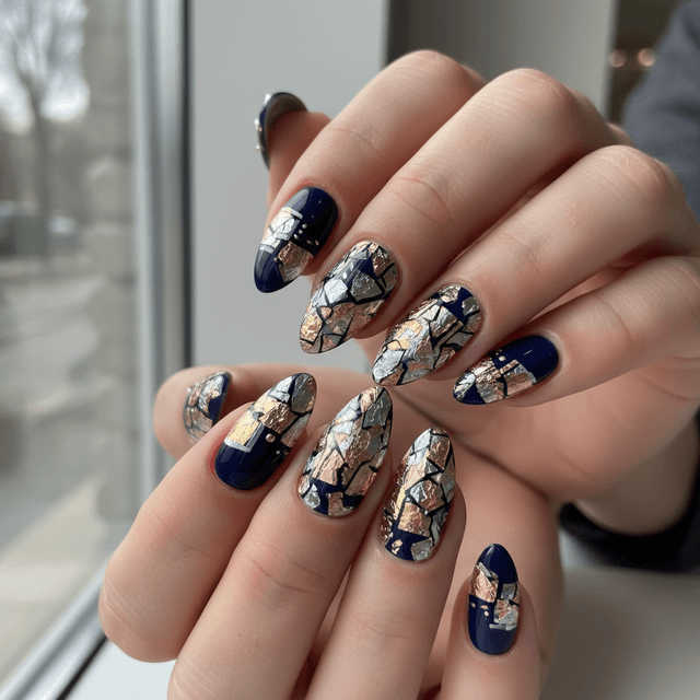 Sophisticated Photo-real Salon Foil Nails