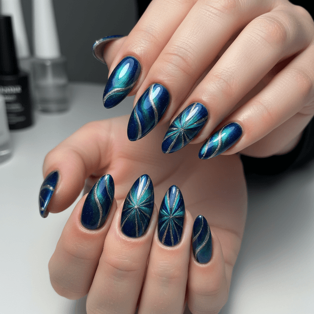 Gorgeous Photo-real Salon Magnetic Nails